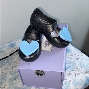 Mini Melissa Black and Blue Dress Shoes